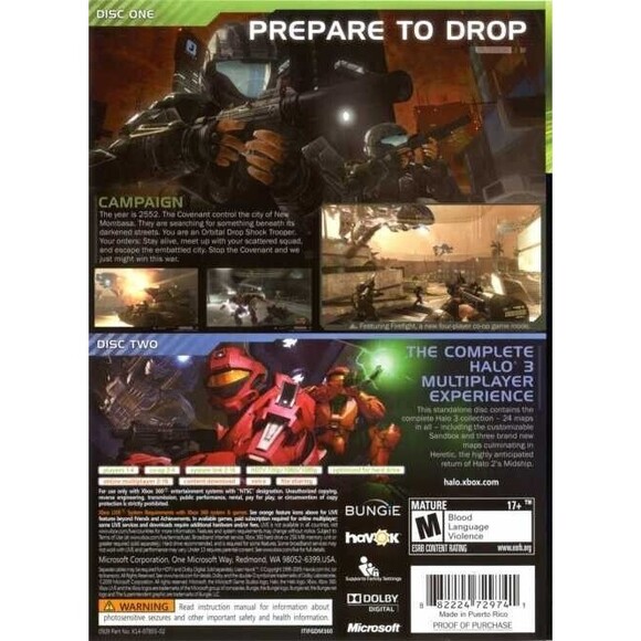 Halo 3: ODST (Microsoft Xbox 360, 2009) 2-Disc Complete - VideoGames - Picture 2 of 2